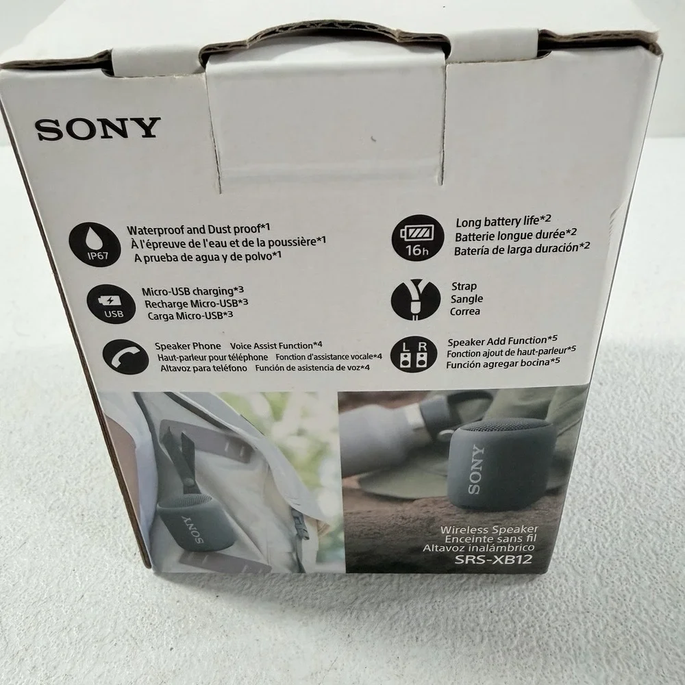 Sony SRS-XB12 EXTRA BASS Bluetooth Waterproof Wireless Speaker Black NEW